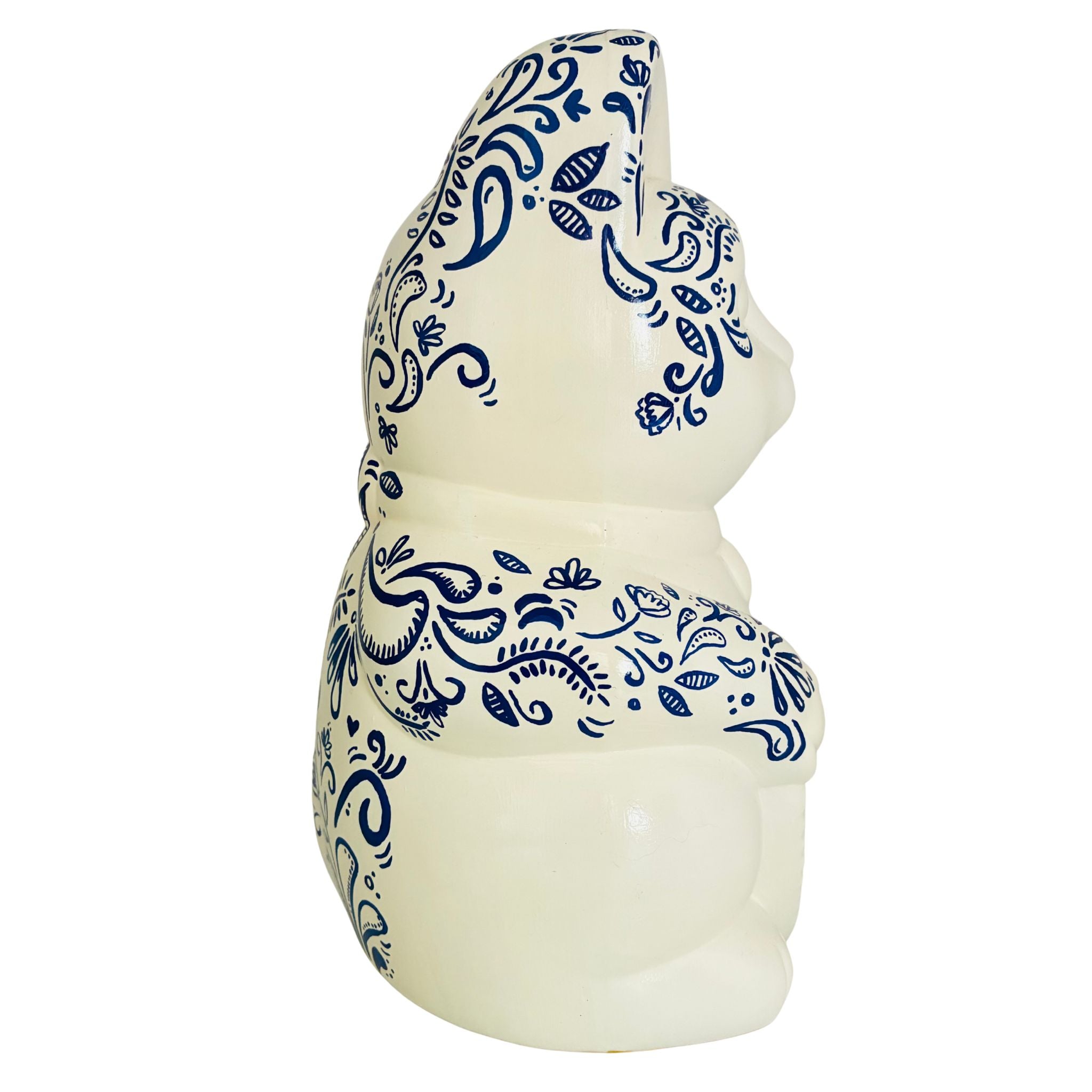 Maneki Neko Windflower Lucky Cat Figurine - 14x20cm