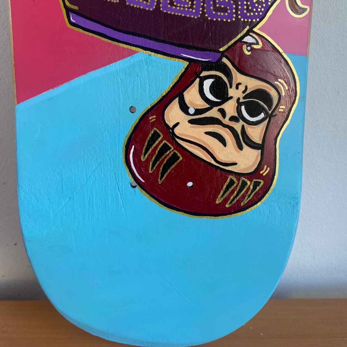 Hand-Painted Skateboard Deck - Japanese Art_acrylic paint_endorphin art