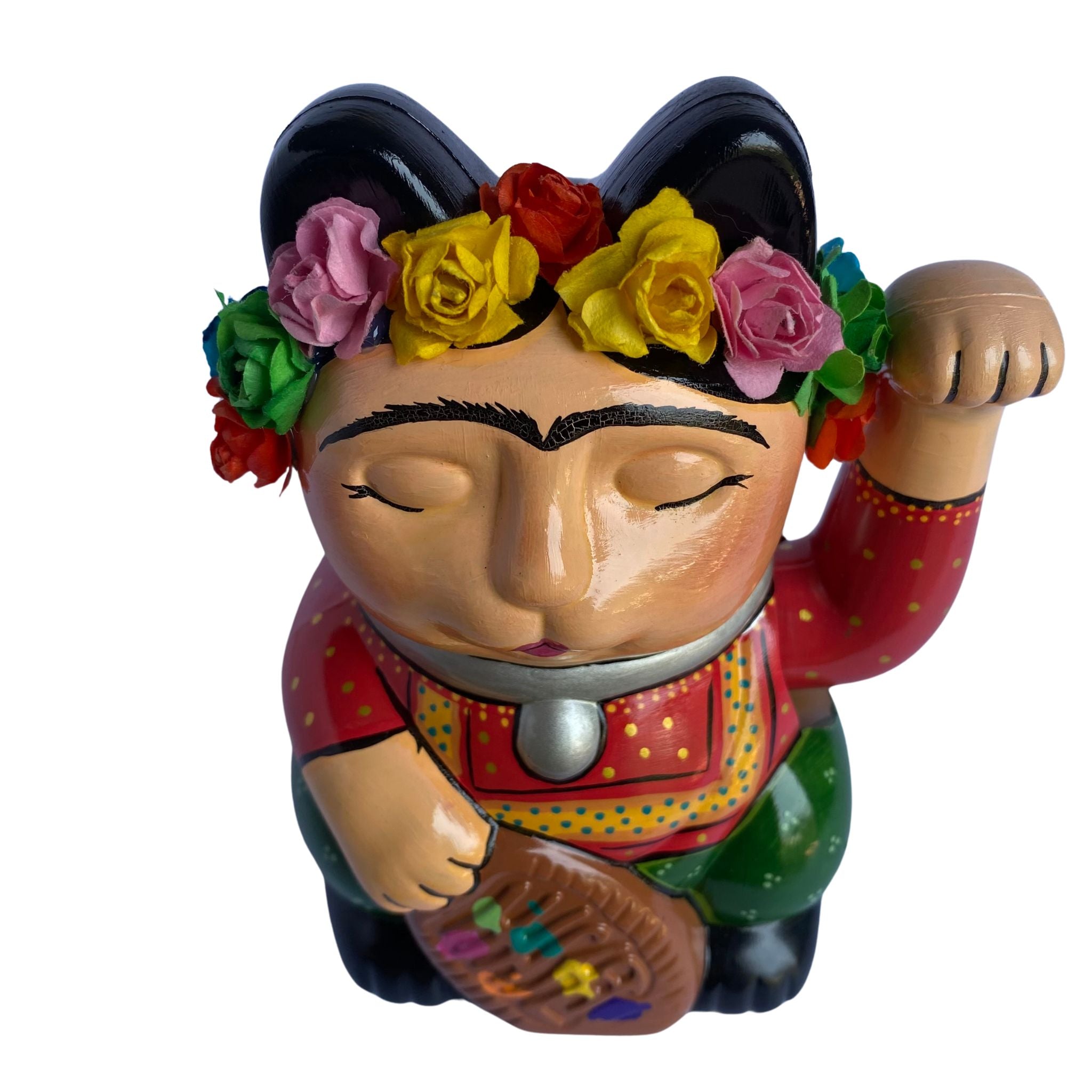 Maneki Neko Frida Kahlo Lucky Cat Statue_frida kahlo_endorphin art