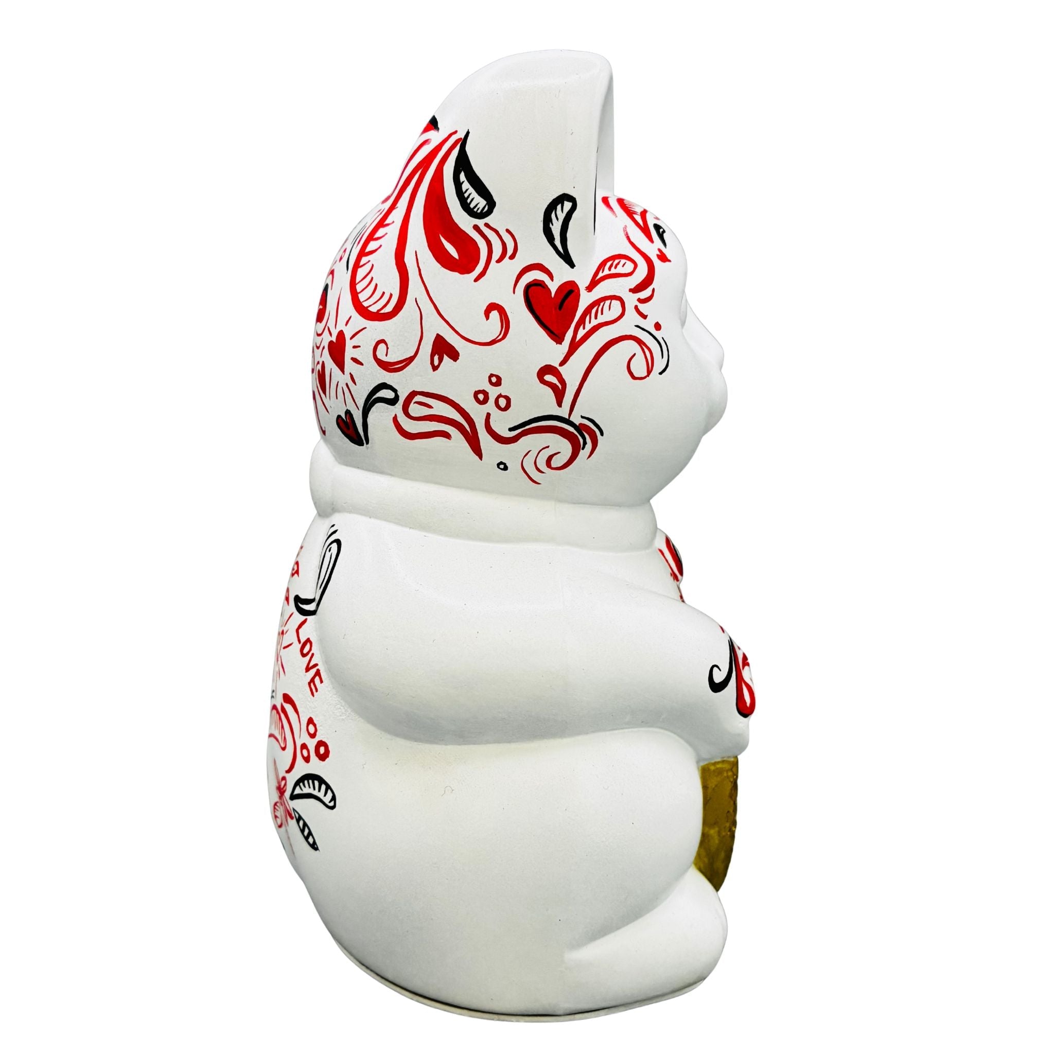 Maneki Neko Heartbeat Lucky Cat Figurine - 9x16cm_endorphin art