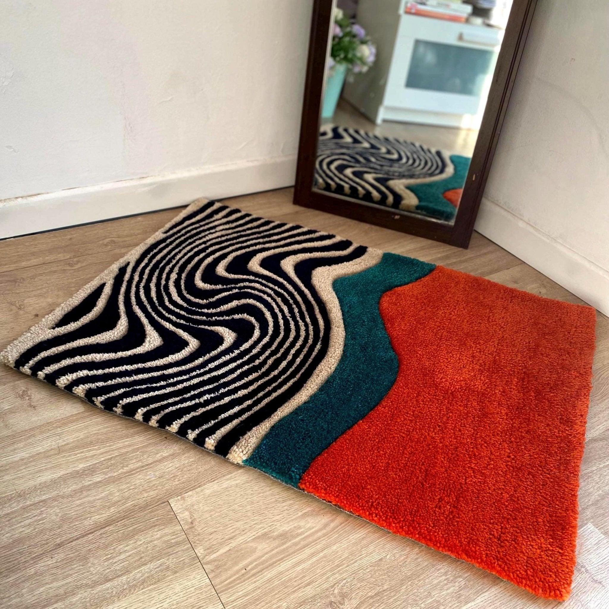 Zebra Pattern Hand Tufted Rug - endorphin art