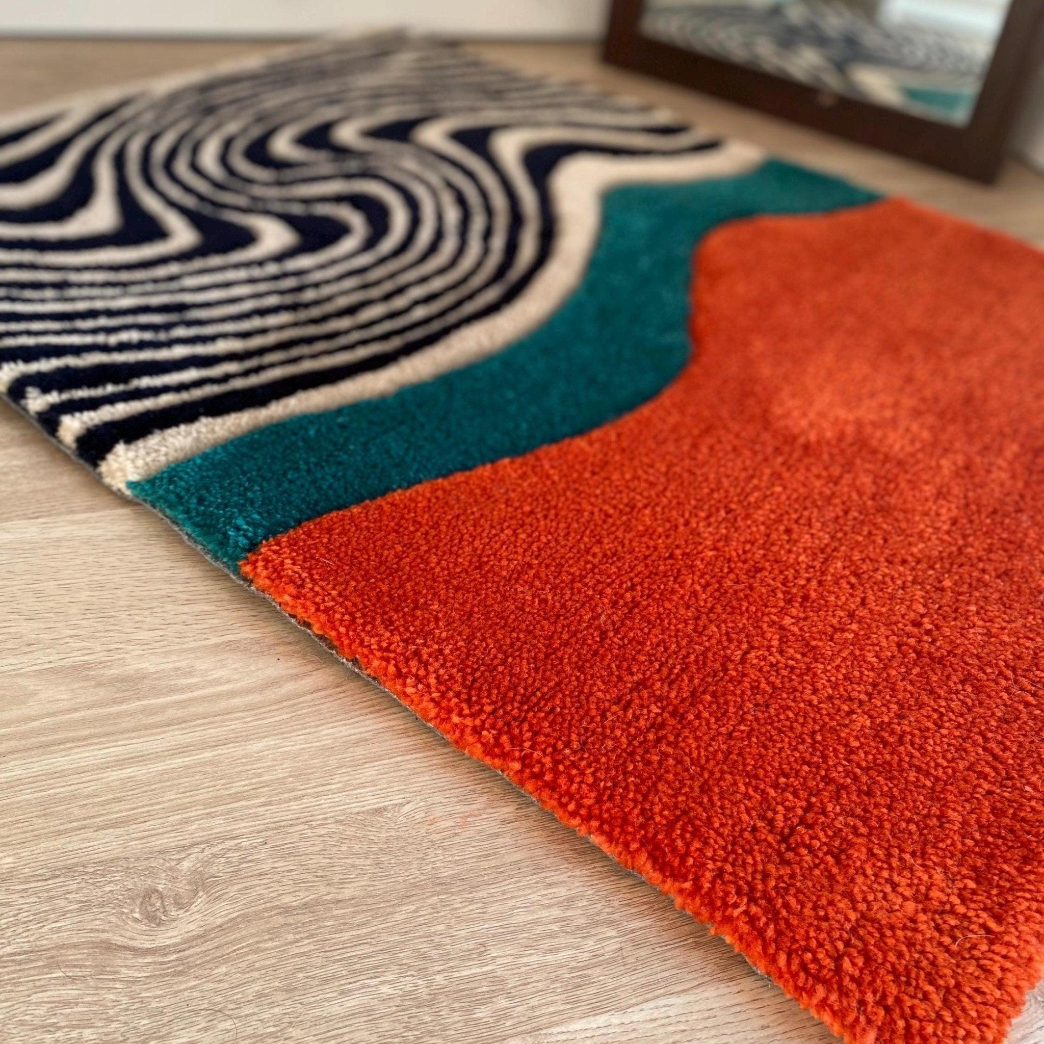 Zebra Pattern Hand Tufted Rug - endorphin art