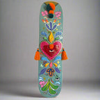 Hand-Painted Skateboard Deck - Sacred Heart_acrylic paint_endorphin art