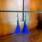 Blue Tassel Earrings - endorphin art