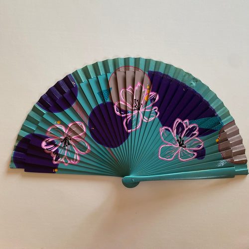 Folding Hand Fan - Floral Art - Wood (42x23cm)_endorphin art
