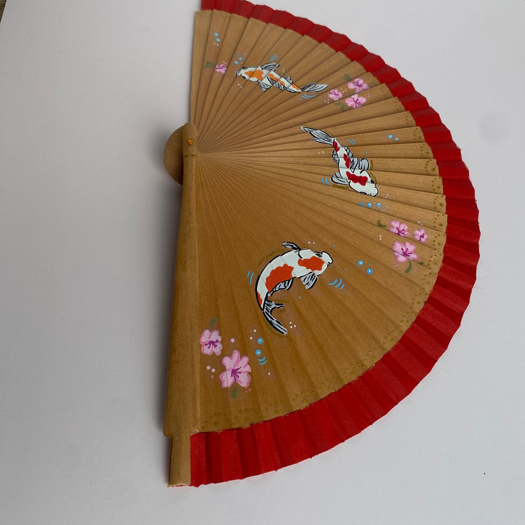 Folding Hand Fan - Koi Fish - Wood (42x23cm)_endorphin art