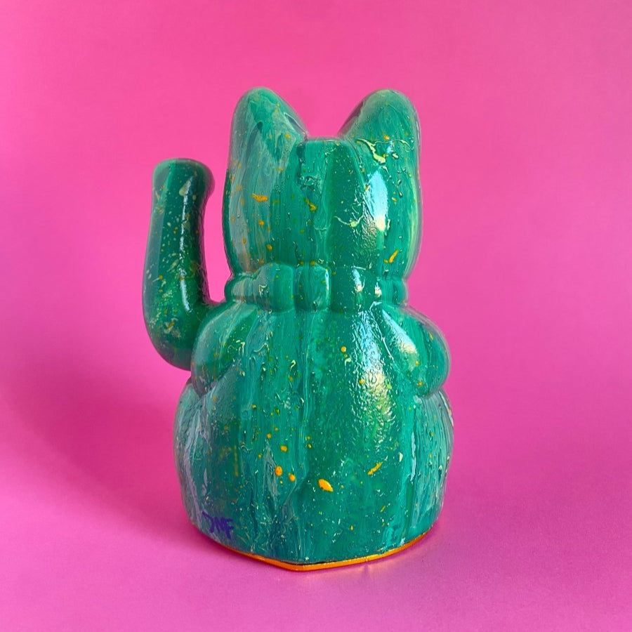 Forest Green Lucky Cat_endorphin art