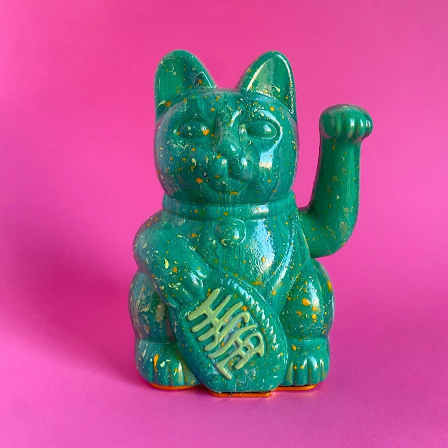 Forest Green Lucky Cat_endorphin art