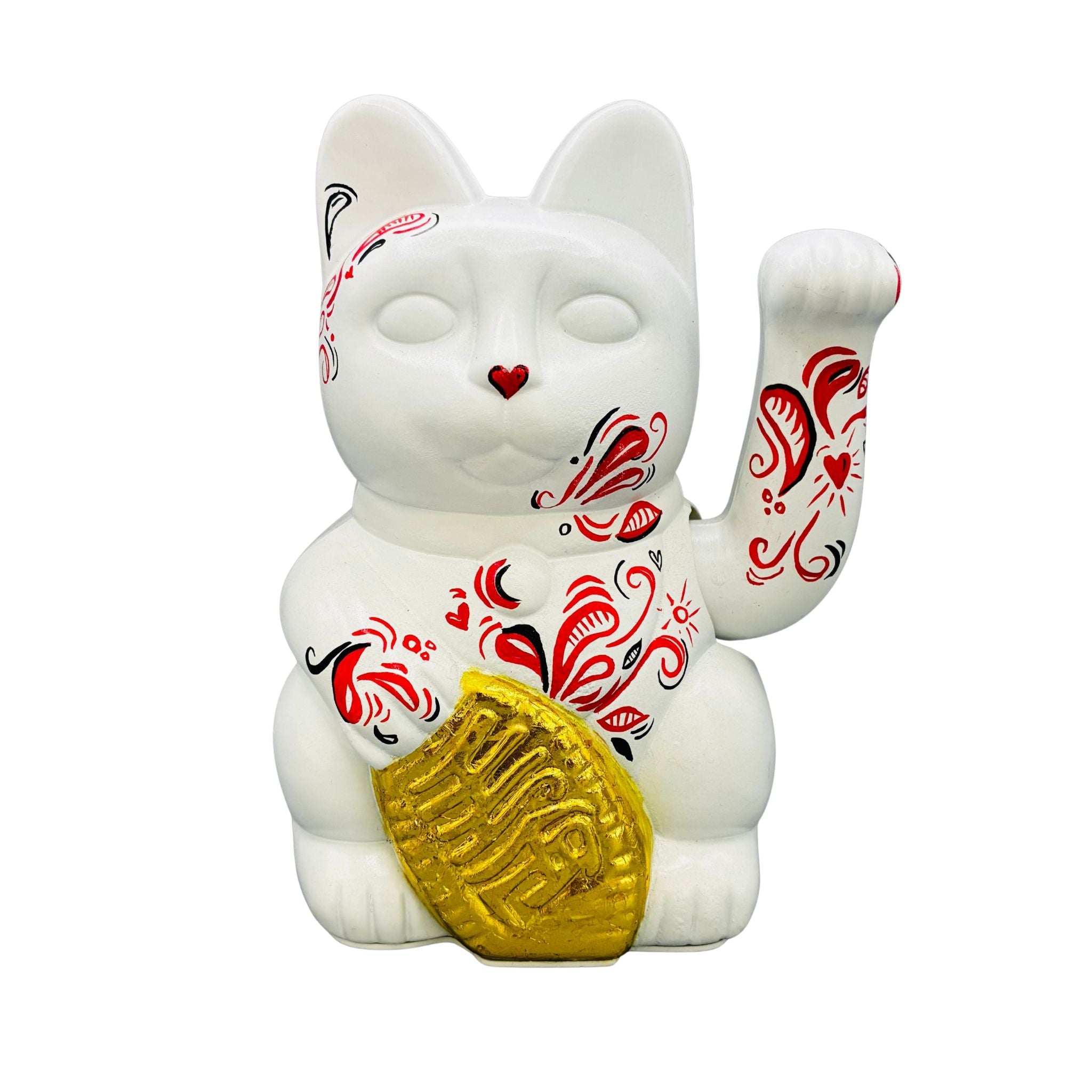 Maneki Neko Heartbeat Lucky Cat Figurine - 9x16cm_endorphin art