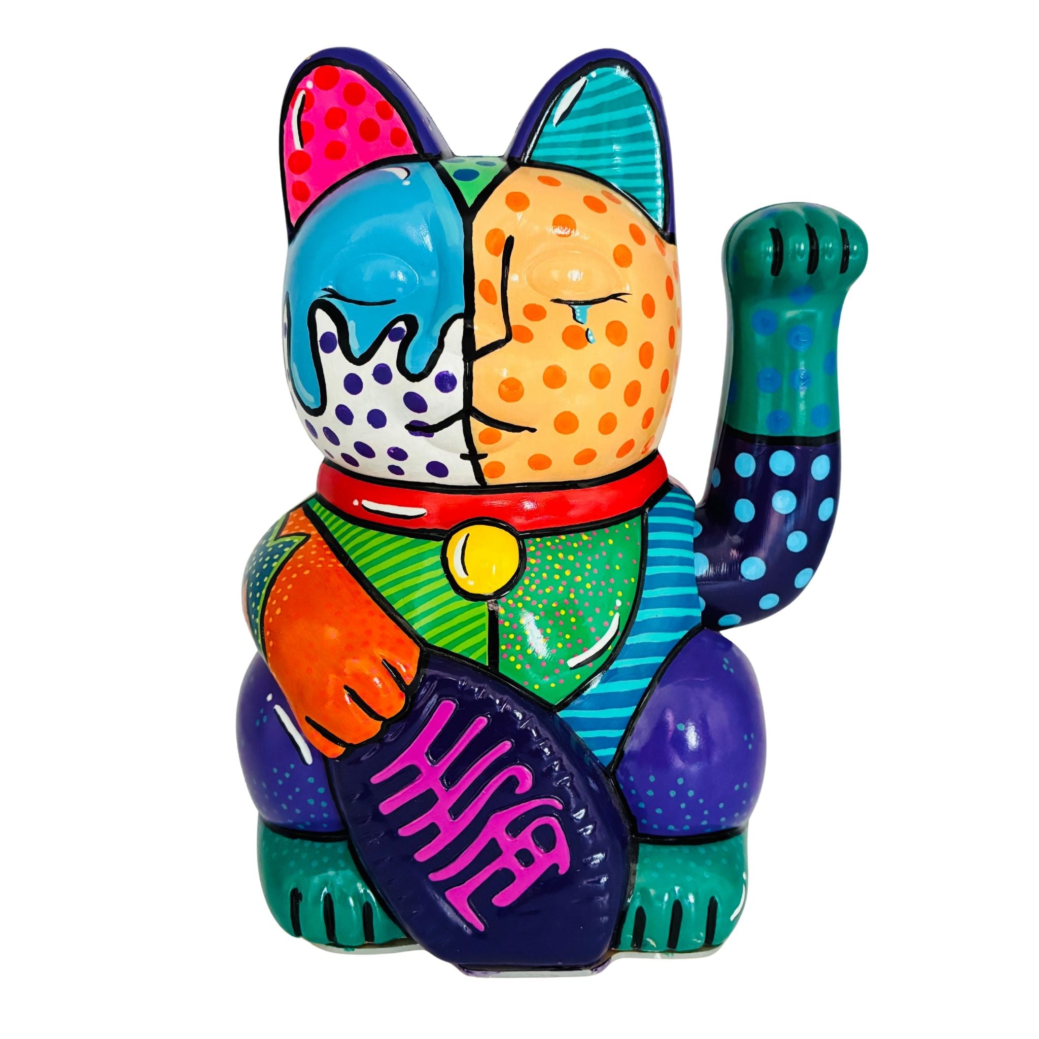 Maneki Neko Lucky Cat Pop Art Figurine - 14x20cm_endorphin art