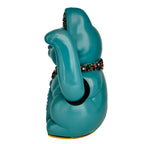Maneki Neko Turquoise Lucky Cat Figurine - 14x20cm_endorphin art