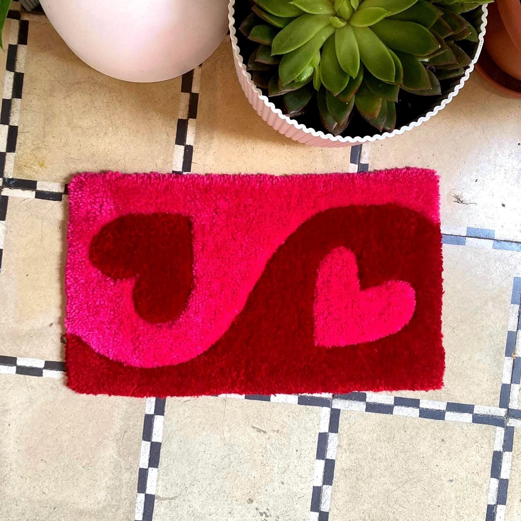 Red & Pink Hearts Rug - endorphin art