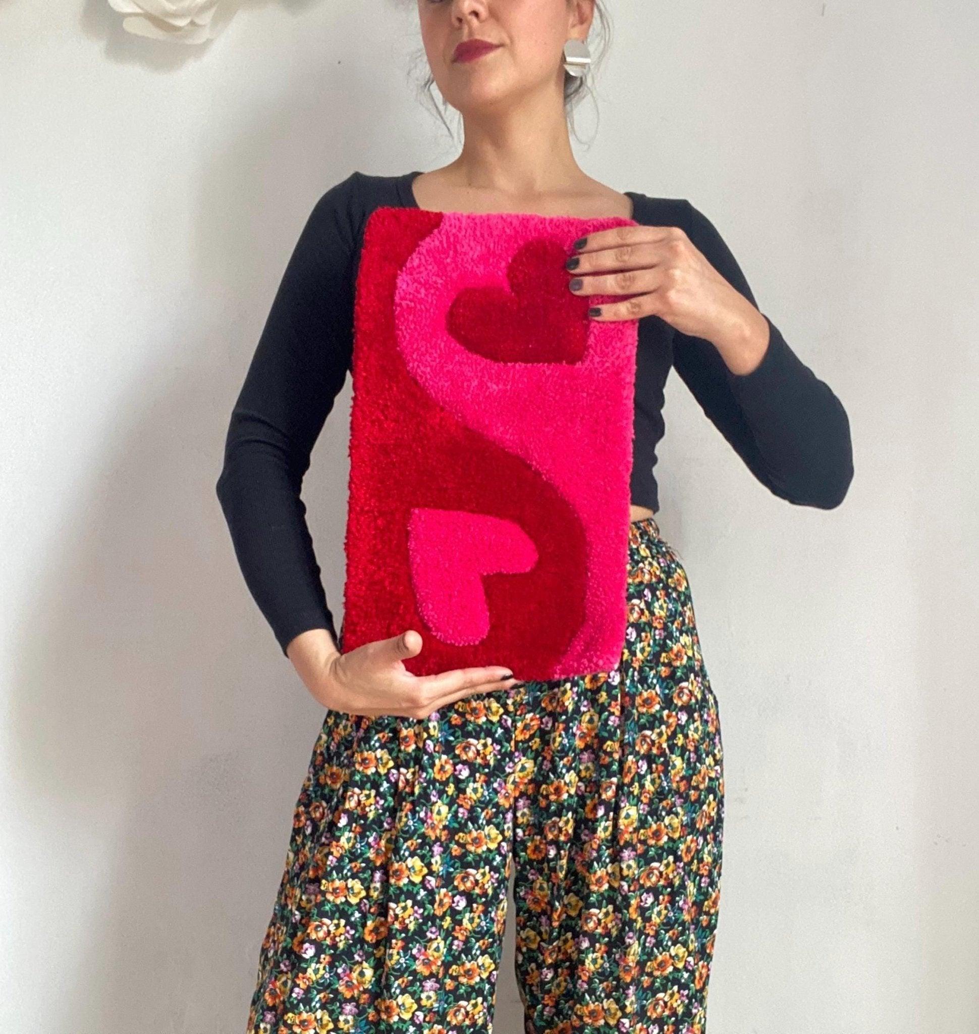 Red & Pink Hearts Rug - endorphin art