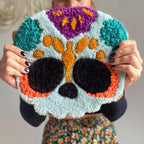Sugar Skull Set of 2 Coaster Rugs - endorphin art