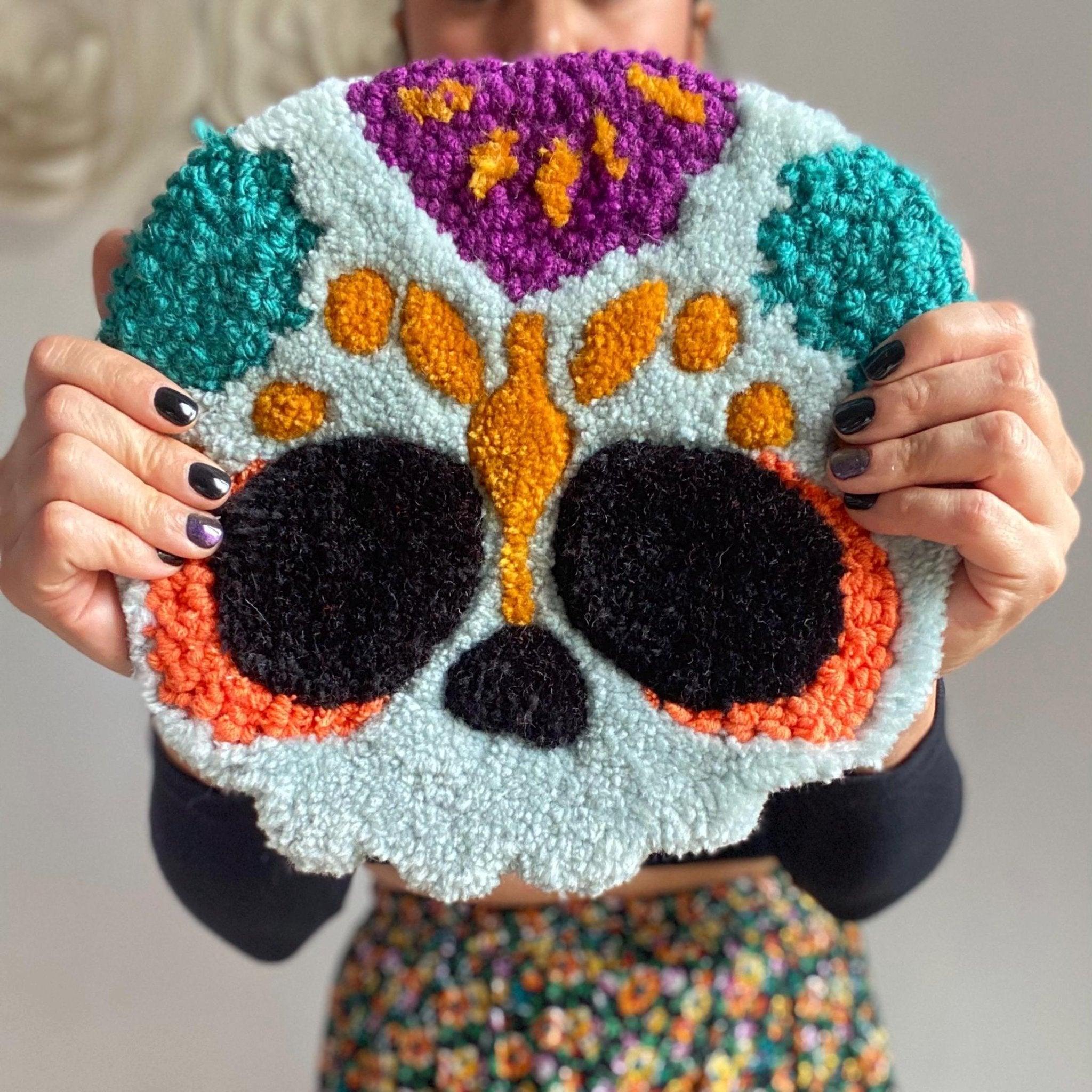 Sugar Skull Set of 2 Coaster Rugs - endorphin art