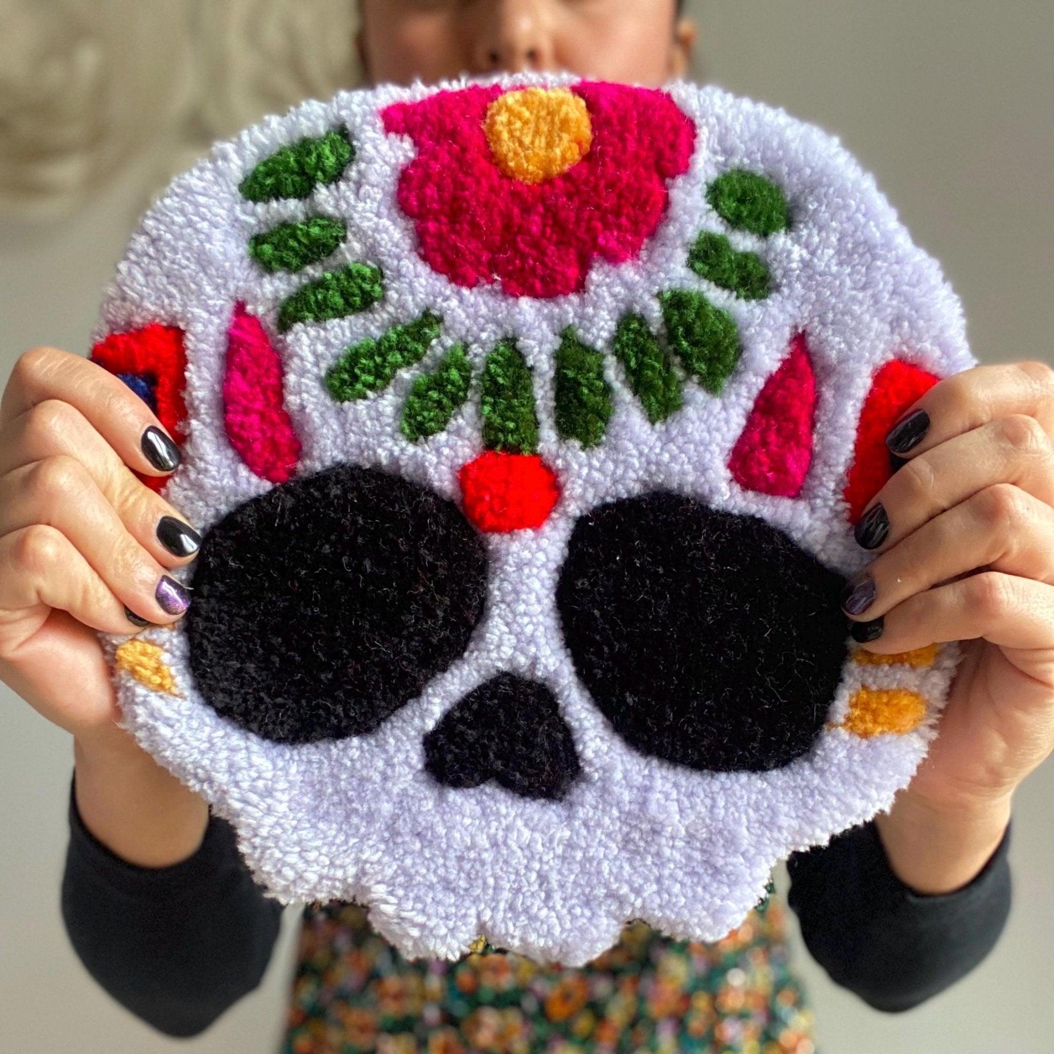 Sugar Skull Set of 2 Coaster Rugs - endorphin art